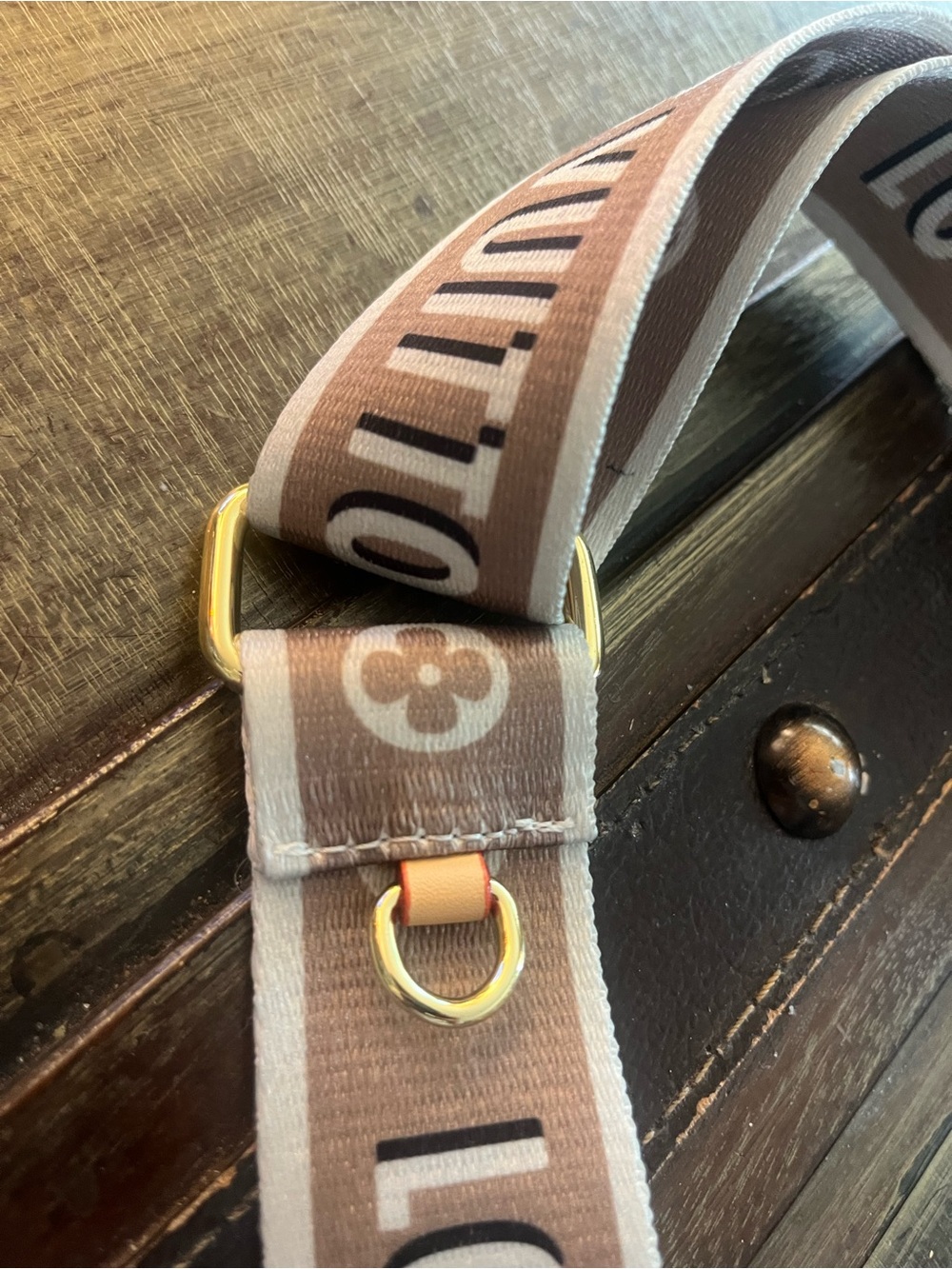 Louis Vuitton style crossbody Strap with Gold Hardware - Picture 3 of 5